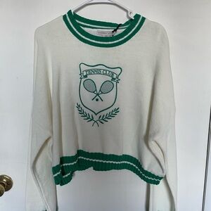 Sincerely Jules Green and White Sweater